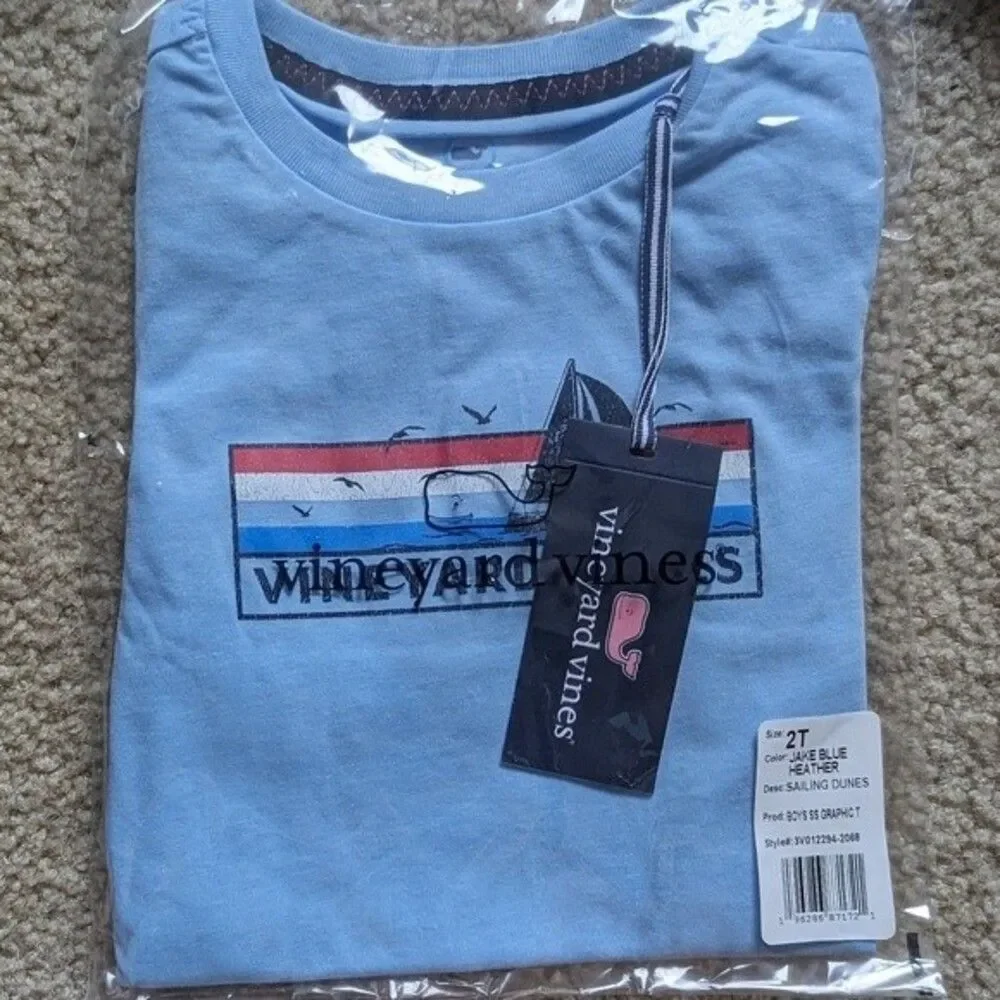 Vineyard Vines Sailing Dunes Blue Tee 2T NWT - Picture 7 of 7